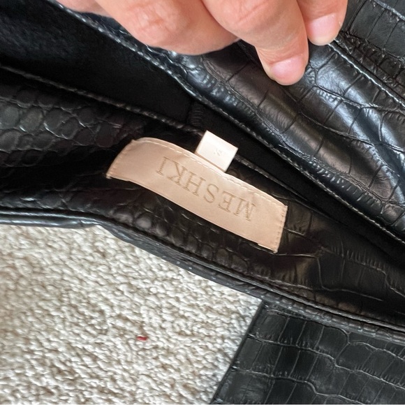 ANNABELLE High Waisted Croc Skinny Pant -black small - Picture 2 of 8